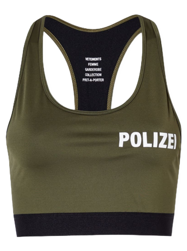 Бюстгальтер VETEMENTS Polizei Sports Bra Зелений | WA53AT100P