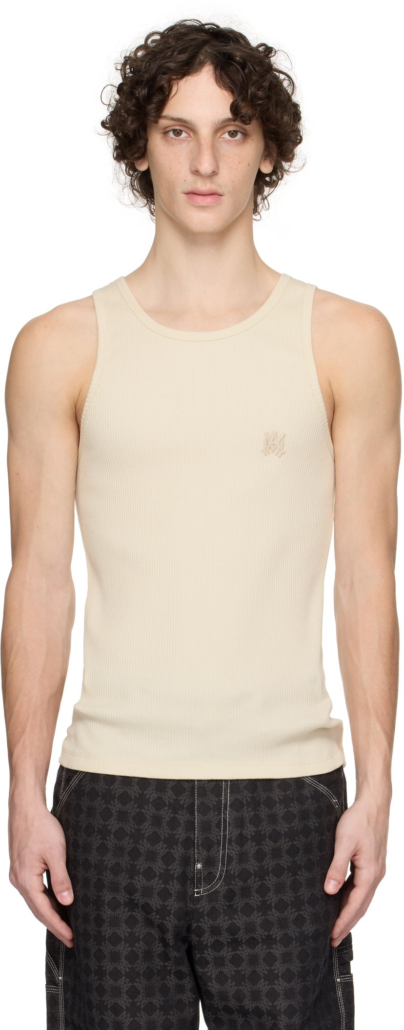Безрукавка AMIRI AMIRI MA Tonal Ribbed Tank Top бежевий | AMJYTT1006