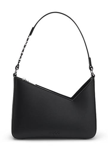 Сумка BOSS Faux-leather Shoulder Bag with Logo Strap чорний | 50536988