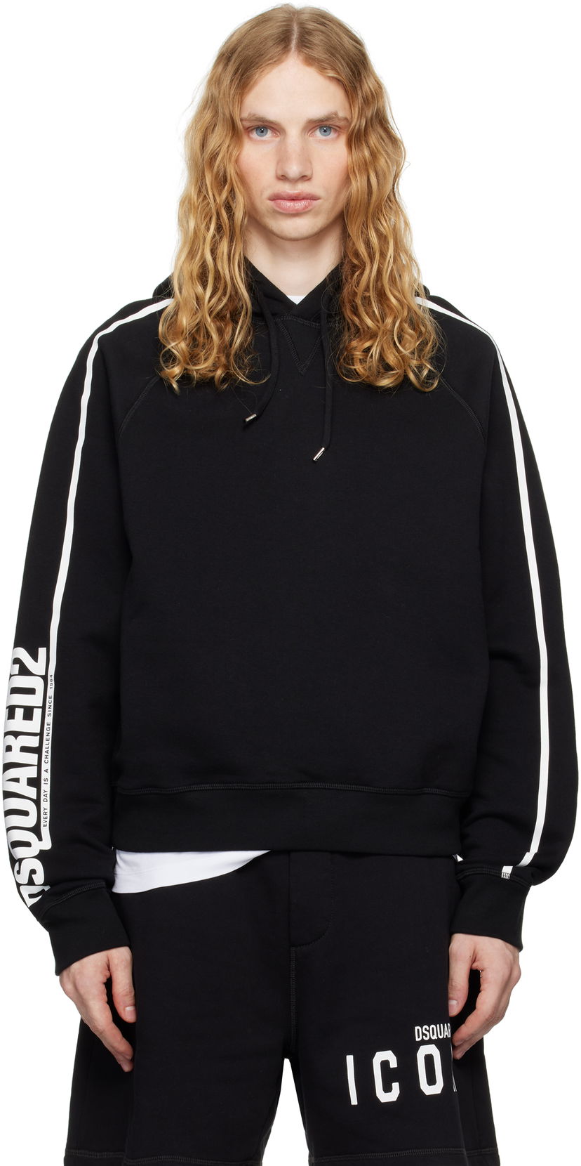 Світшоти DSQUARED2 Raglan Fit Hoodie чорний | S71GU0713_S25516
