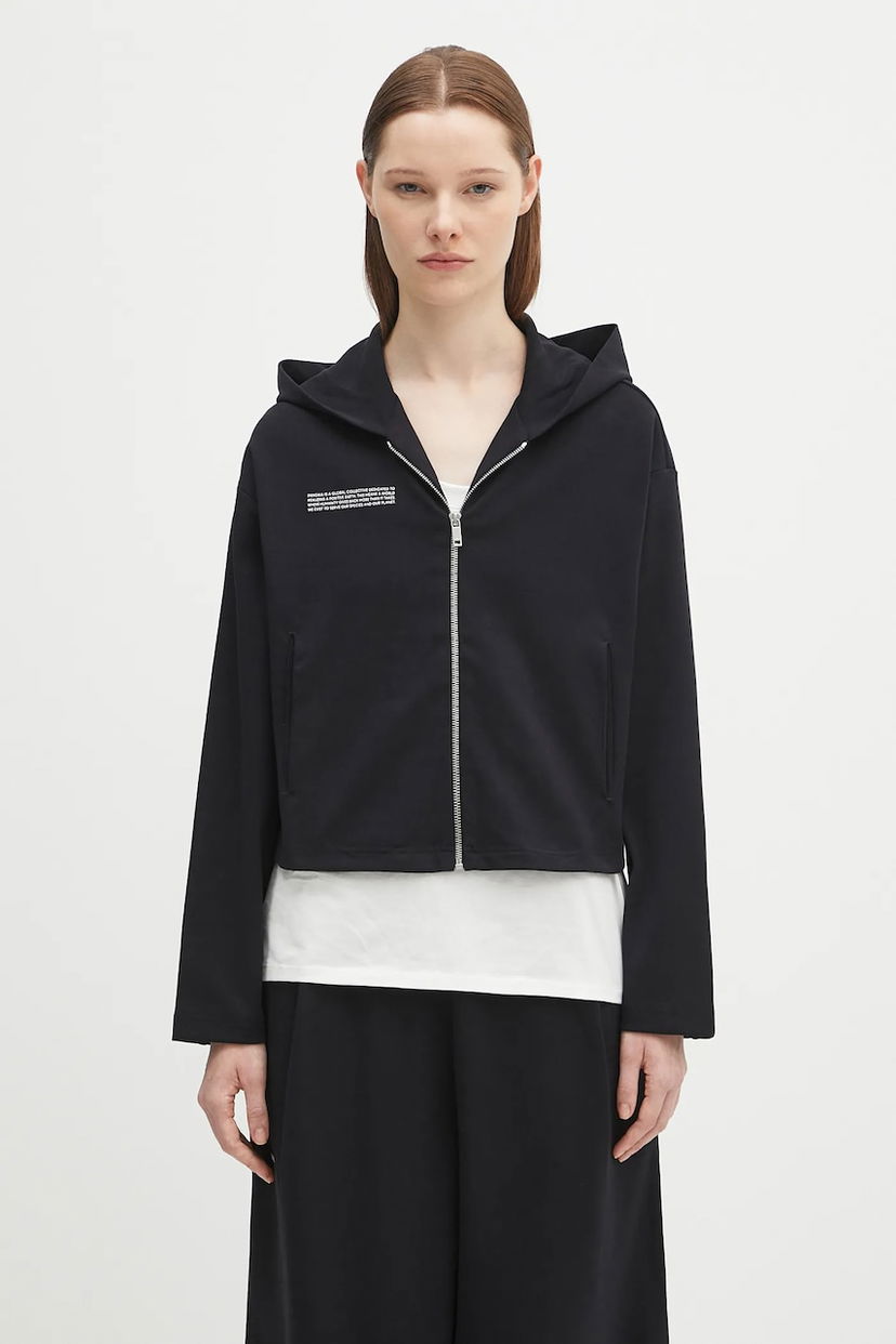 Світшоти PANGAIA Pangaia DNA Double Jersey Zip Up Cropped Hoodie чорний | 10002361
