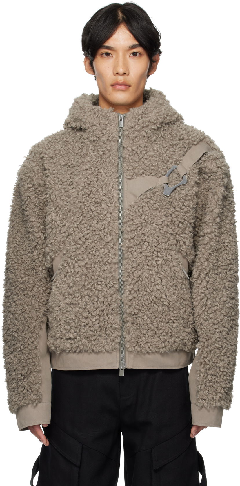 Куртка HELIOT EMIL Heliot Emil Chiaroscuro Fleece Hooded Jacket Сірий | PREAW25_M_02_155_DST19