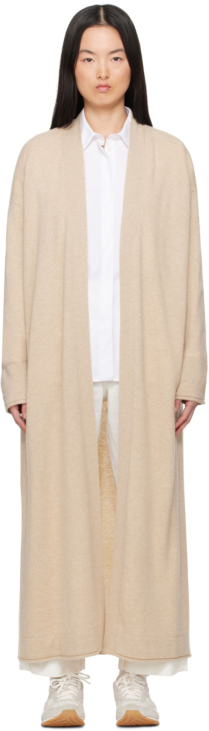 Cветр Max Mara Max Mara Asbuurg Longline Open Cardigan бежевий | 2511341018600