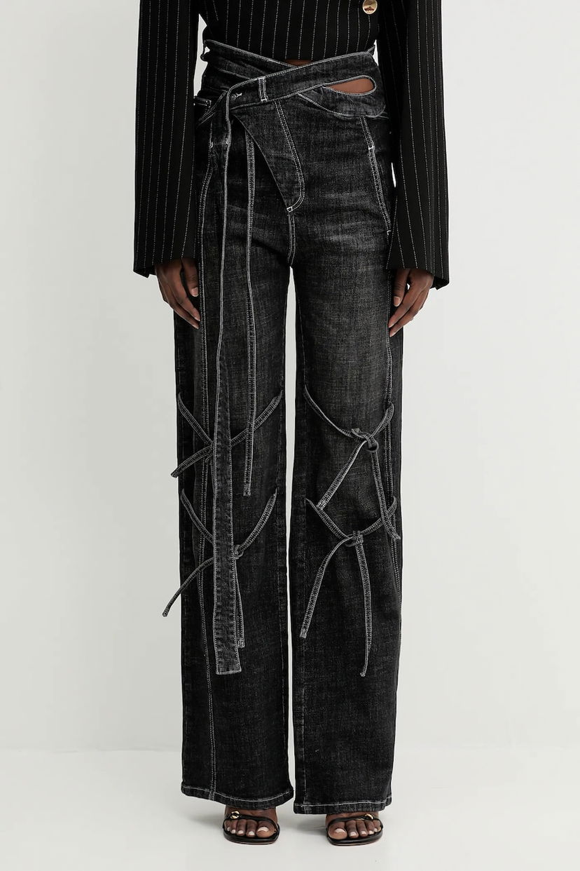 Джинси Ottolinger Ottolinger Strappy Signature Wrap High-Waist Jeans чорний | 117.202617.01
