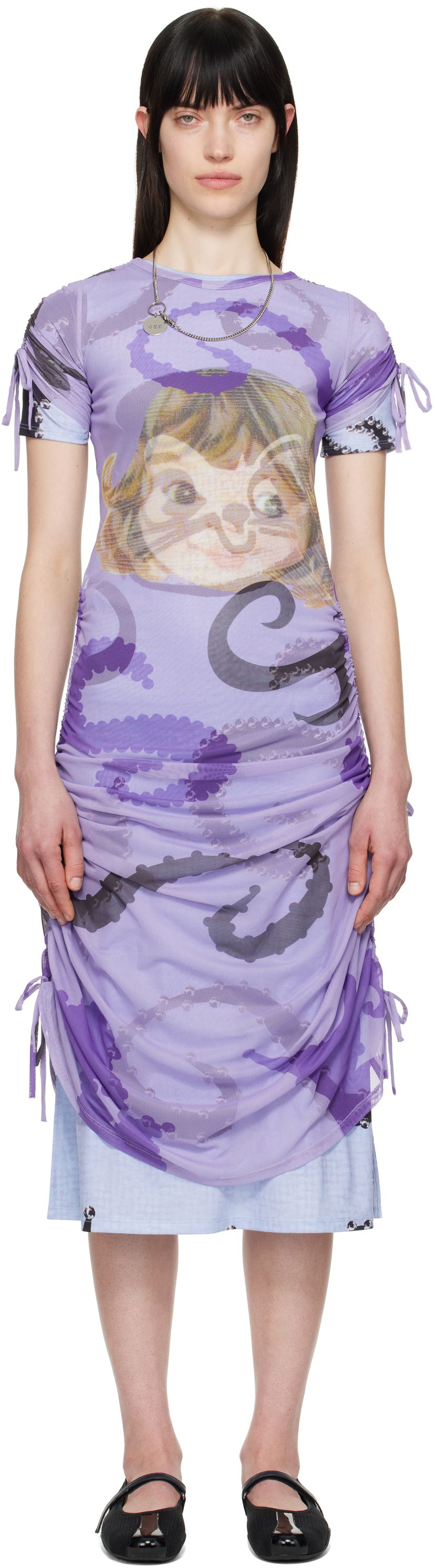 плаття Chopova Lowena Chopova Lowena Ballast Short Sleeve Midi Dress Фіолетовий | 1301