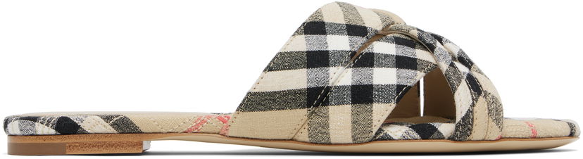 Одяг Burberry Burberry Check Cabana Slides бежевий | 8111378