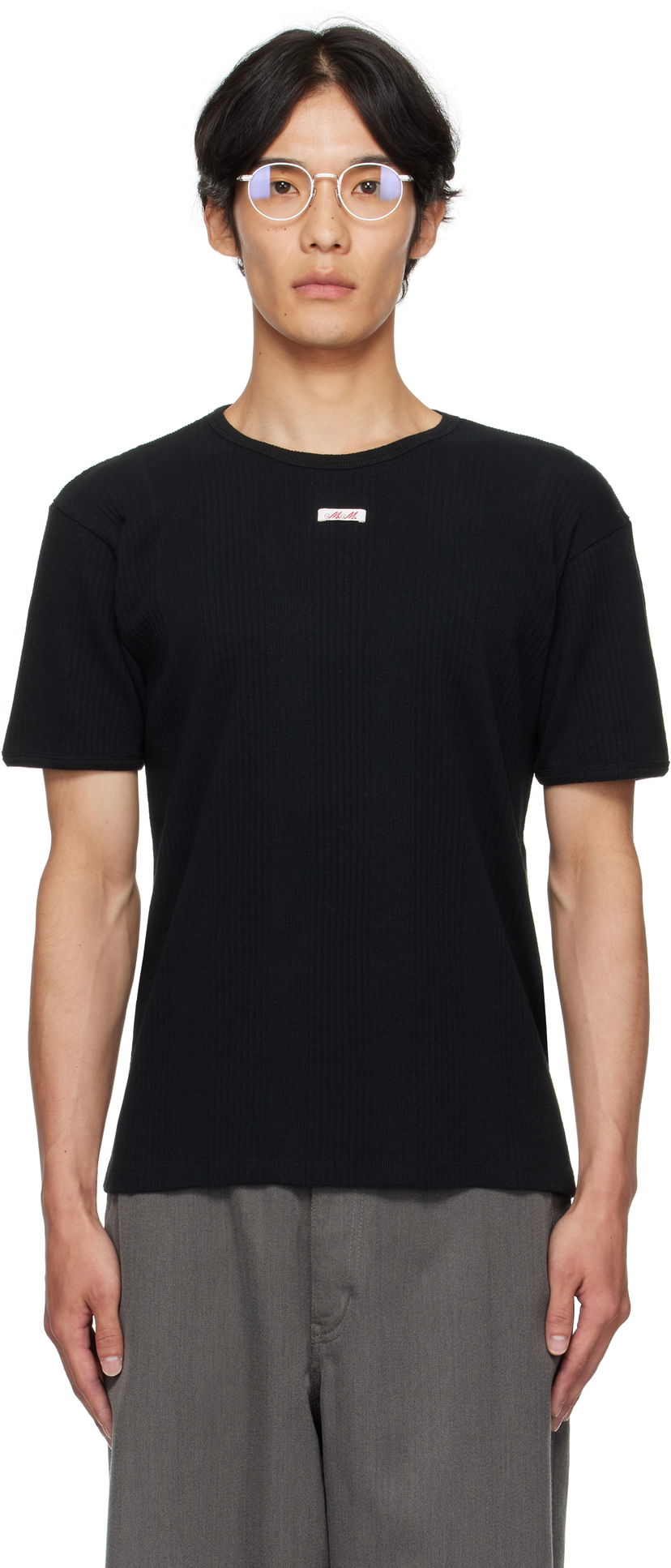 Футболка Maison Margiela Ribbed T-shirt чорний | S67GC0041 S24430