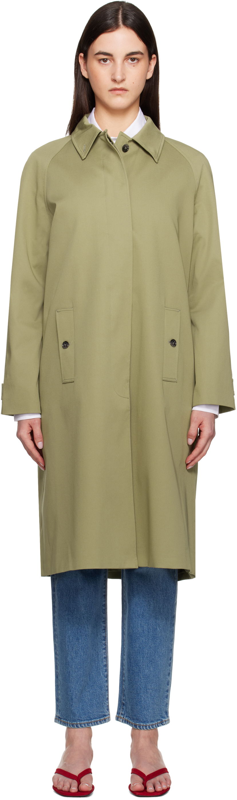 Тренчкот Anine Bing Anine Bing Randy Trench Coat Зелений | A-01-10887-AYG3