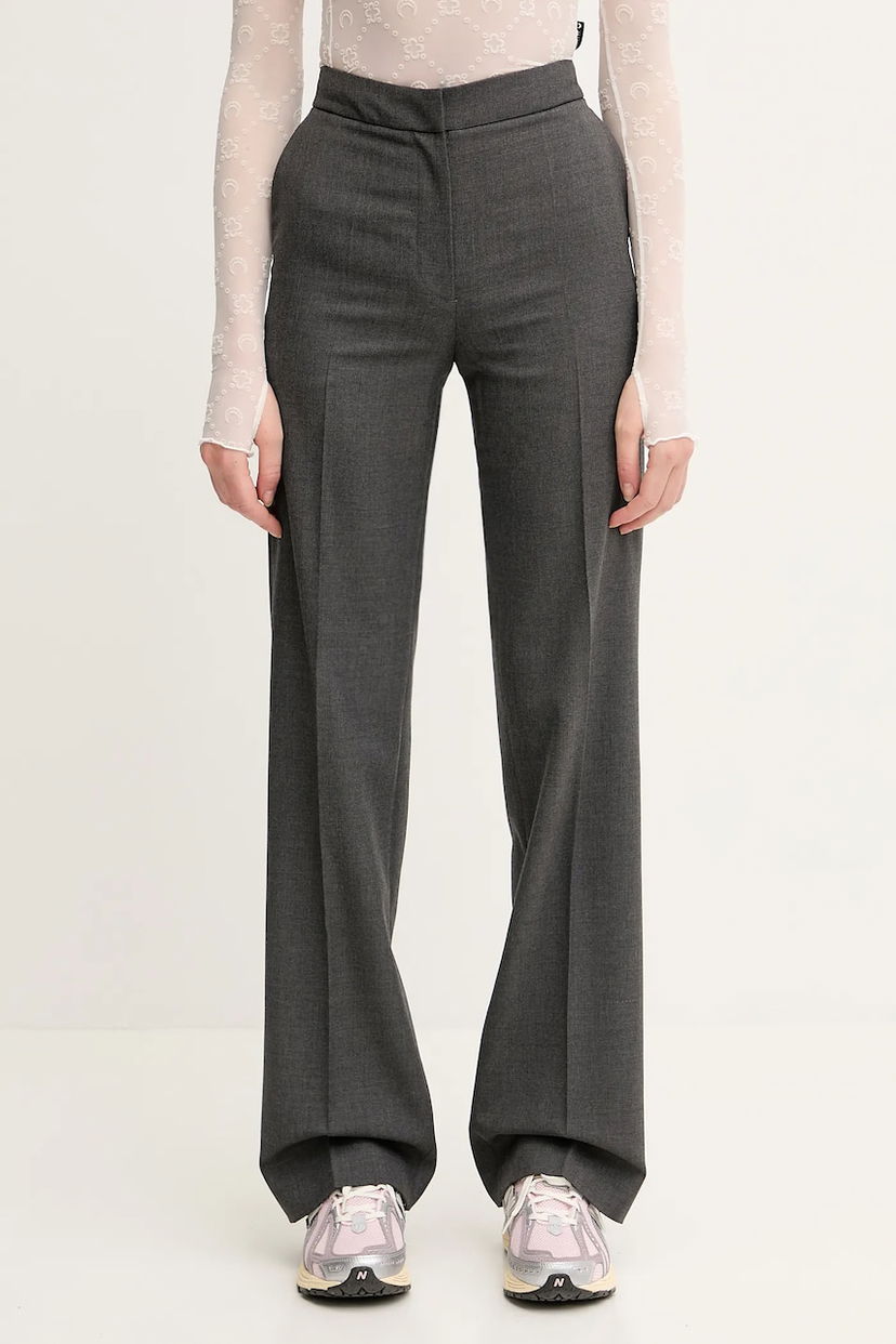 Штани Marine Serre Marine Serre Regenerated Tailoring Wide Leg High Waist Trousers Сірий | WPA154A.DWOV0057