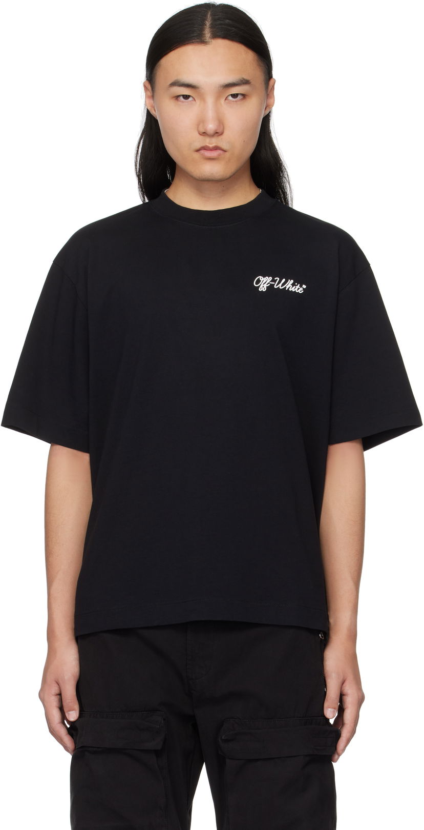 Футболка Off-White Black Script T-Shirt чорний | OMAA120C99JER00D1001