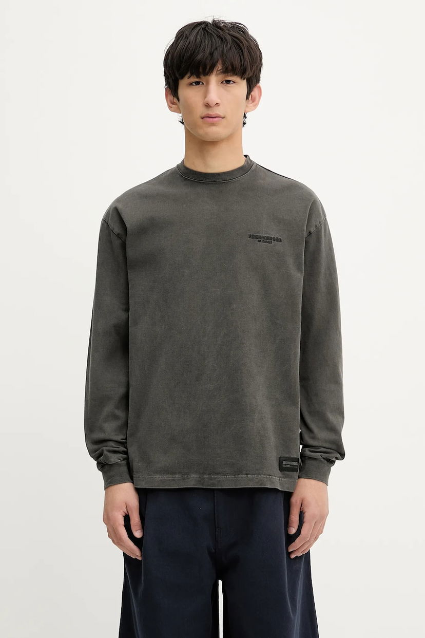 Футболка Neighborhood NEIGHBORHOOD Pigment Dyed Crewneck Ls Long Sleeve T-Shirt Сірий | 251FPNH.CSM12