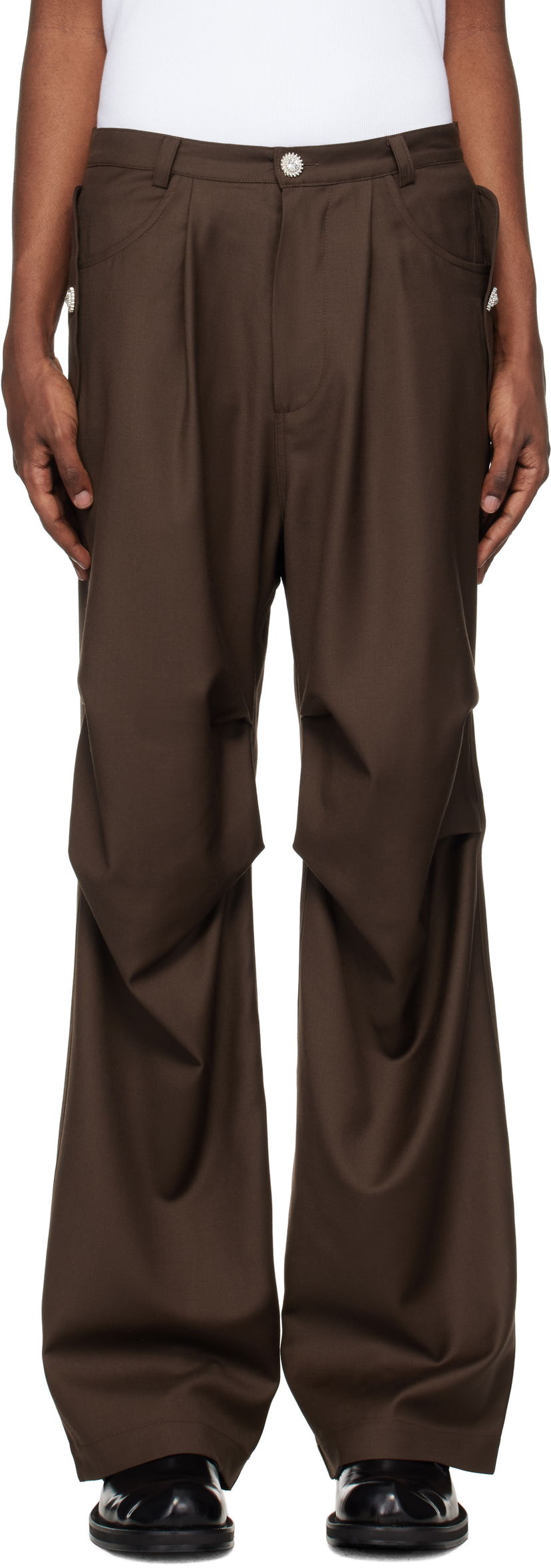 Штани Bluemarble Parachute Trousers Коричневий | PA59 WO24B24 BRO