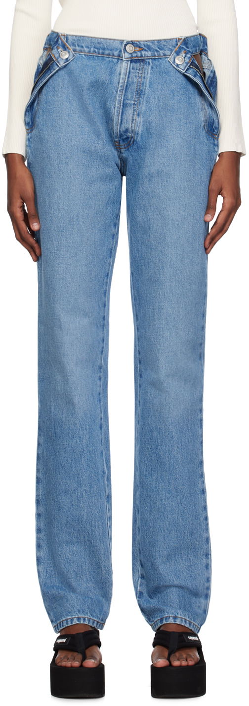 Джинси Coperni Open Hip Denim Jeans Синій | COPP67202