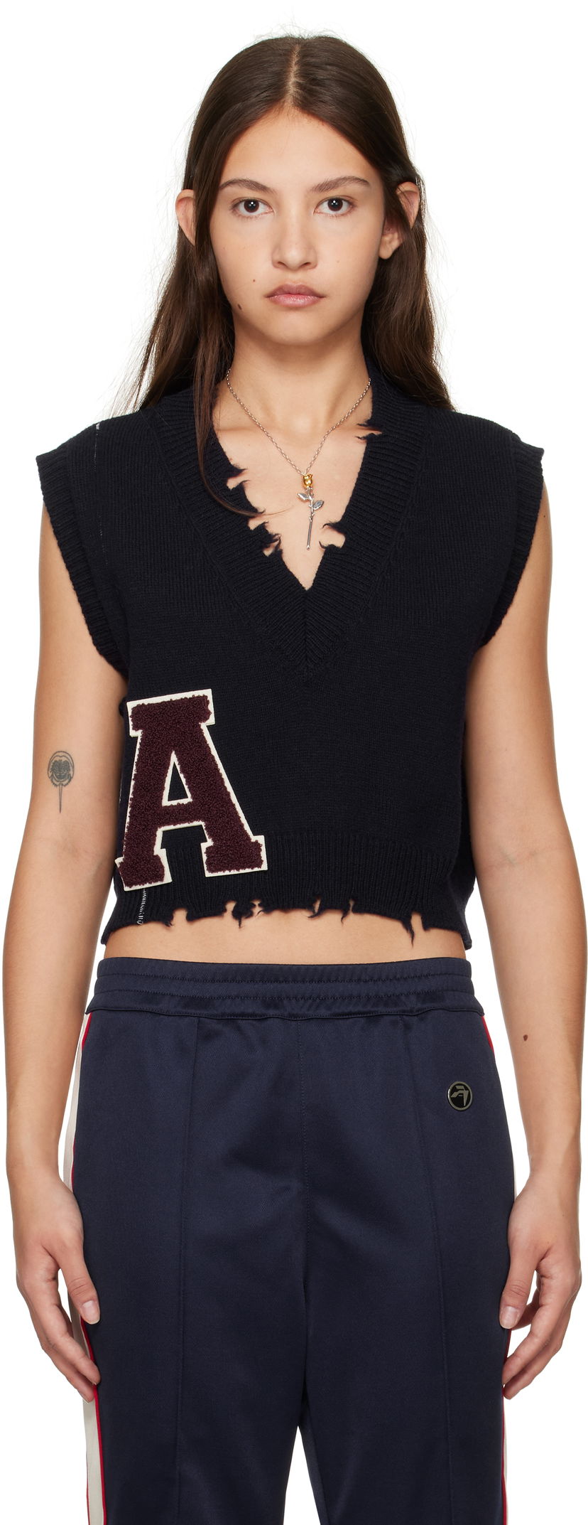 Cветр Ambush Destroyed Rib Knit Vest чорний | BWHZ002F24KNI0014628