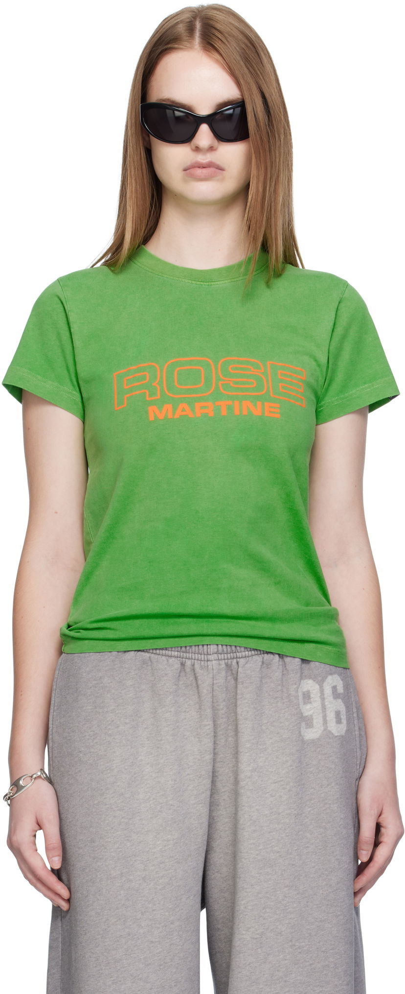 Футболка Martine Rose Martine Rose Shrunken T-Shirt Зелений | 629JE01400CW