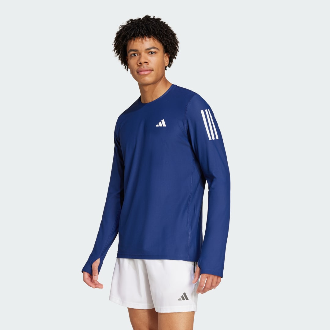 Футболка adidas Performance Own the Run Long Sleeve Running Tee Синій | IM5412, 0
