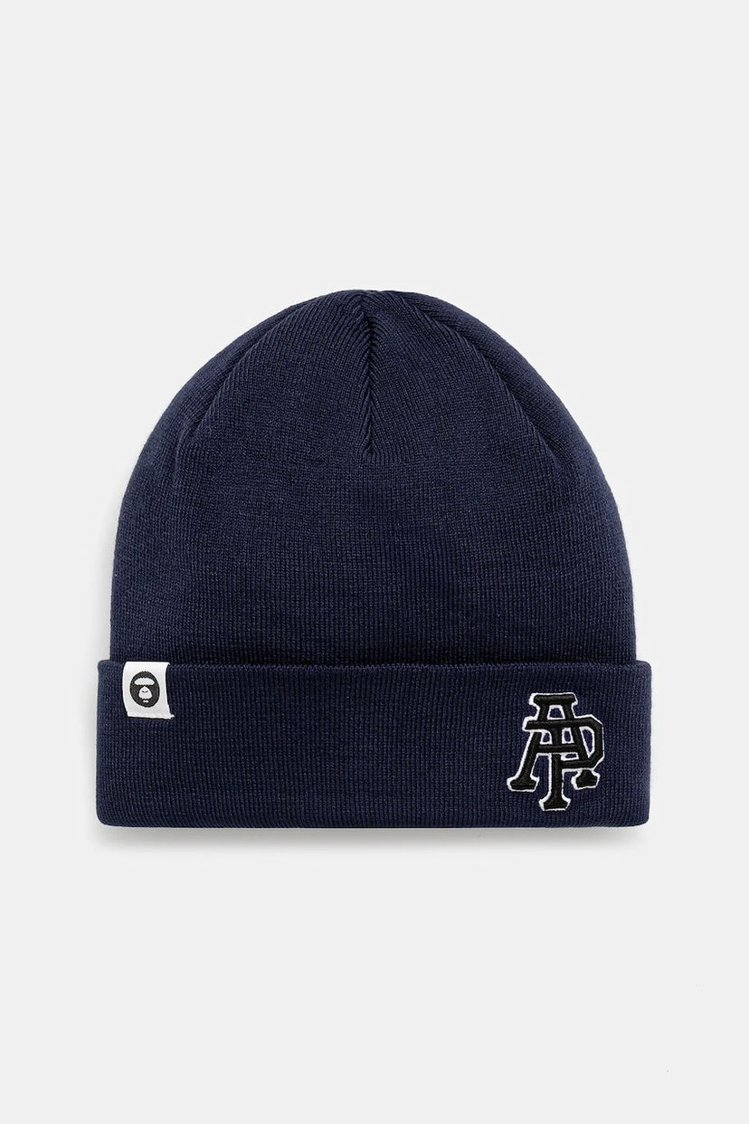 Шапка AAPE by A Bathing Ape AAPE Main Beanie темно-синій | AAPHTM5232XXN