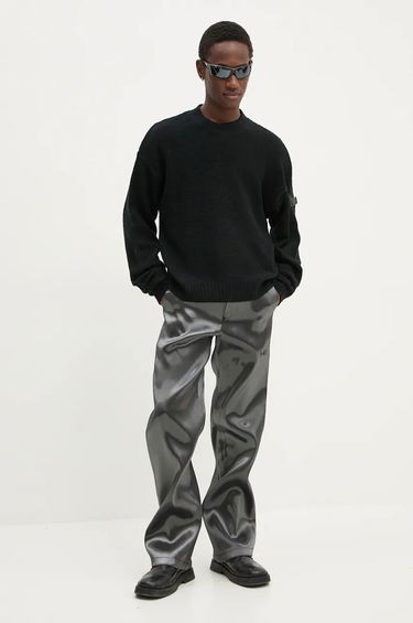 Cветр HELIOT EMIL Lightweight Wool Sweater чорний | AW24.M.07.067.BLK01, 3