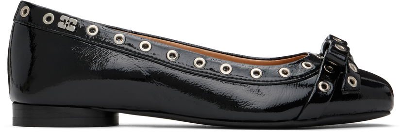 плаття GANNI GANNI Eyelet Bow Ballerina Flats чорний | S2755