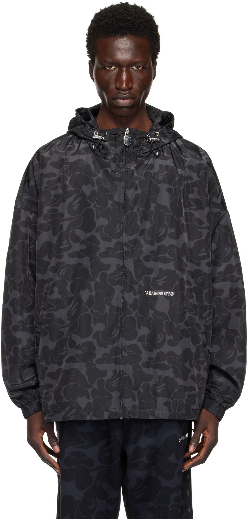 Вітровка BAPE Hooded Camo Print Jacket чорний | 0ZXLJMX40301NBKX
