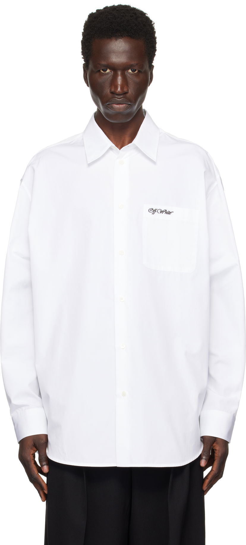 Сорочка Off-White Oversized Popeline Shirt білий | OMGE004F24FAB0010110