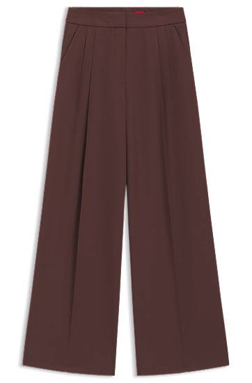 Штани BOSS Relaxed Fit Stretch Trousers with Twin Pleats Коричневий | 50544107