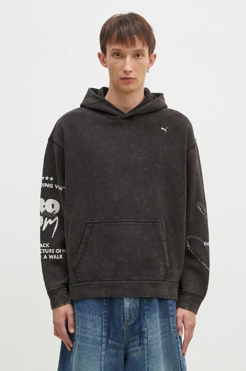 Світшоти Puma Black Printed Hoodie чорний | 626664
