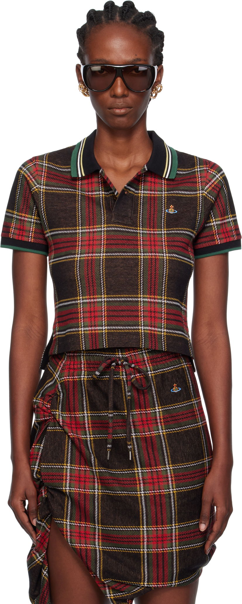 Сорочка поло Vivienne Westwood Vivienne Westwood Classic Cropped Plaid Polo Різнокольоровий | 1H010003-J009T-