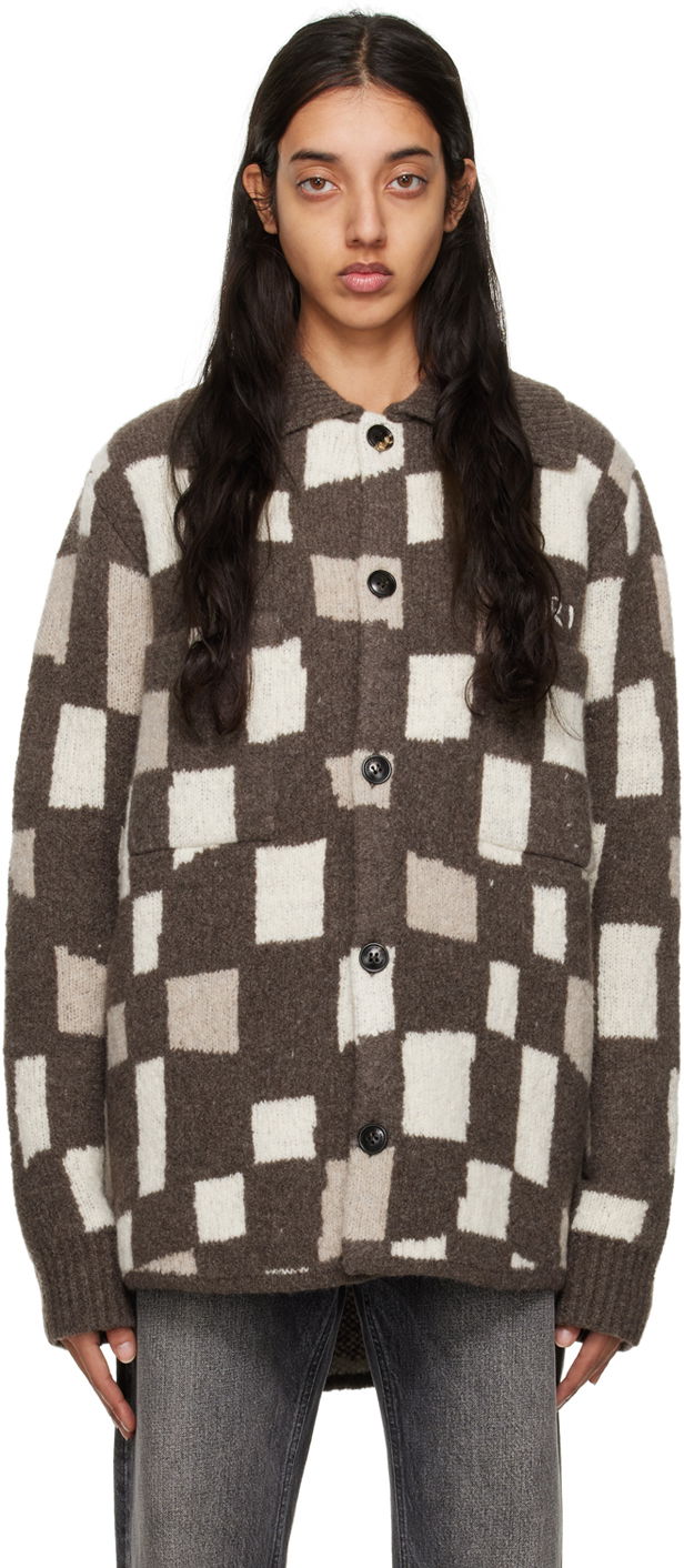 Cветр AMIRI Checkered Wool Jacket Коричневий | PS23MKL002-210