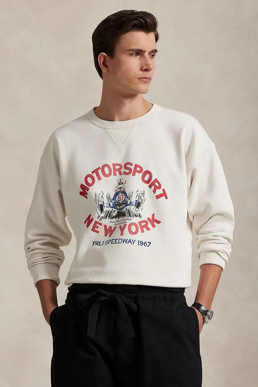 Світшоти Polo by Ralph Lauren Polo Ralph Lauren Long Sleeve Motorsport Graphic Sweatshirt білий | 710972336
