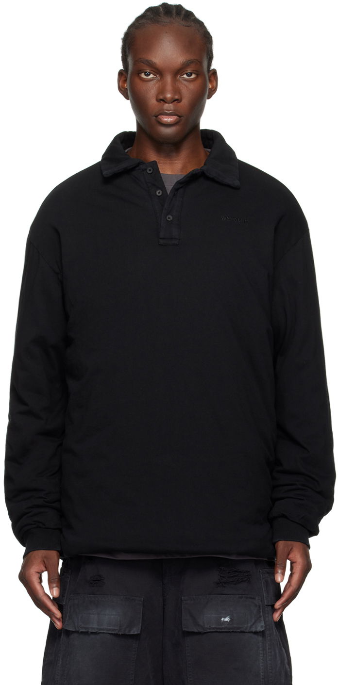 Cветр We11done Padded Long Sleeve Polo чорний | WD-TT2-24-739-U-BK