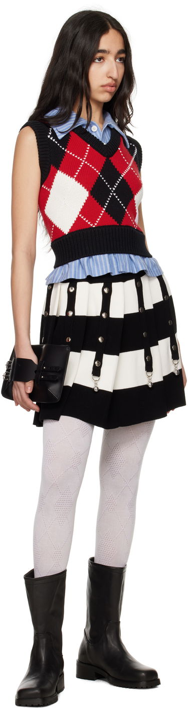 Cветр Charles Jeffrey Loverboy Charles Jeffrey LOVERBOY Cropped Argyle Vest Червоний | 54091401, 3