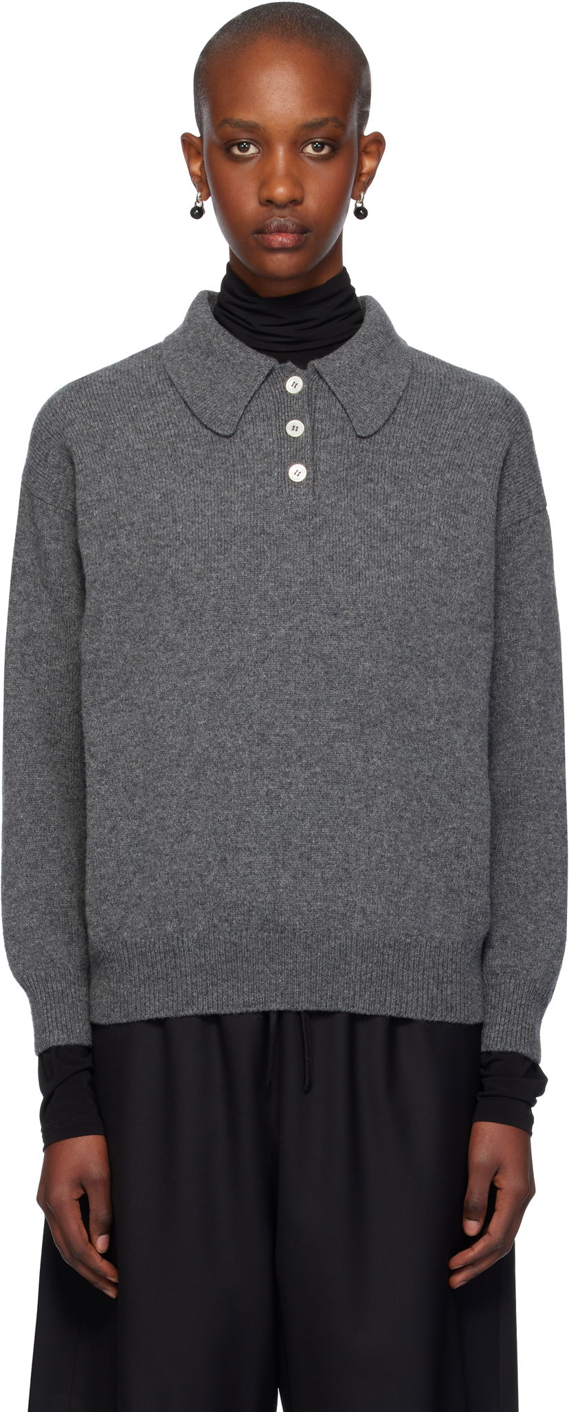 Cветр &Daughter Wool Polo Sweater Сірий | HKN03893