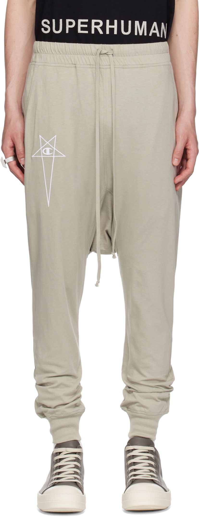Спортивні штани Rick Owens Rick Owens Champion Edition Prisoner Drawstring Sweatpants Сірий | CM01E1690 CHJG JERSEY