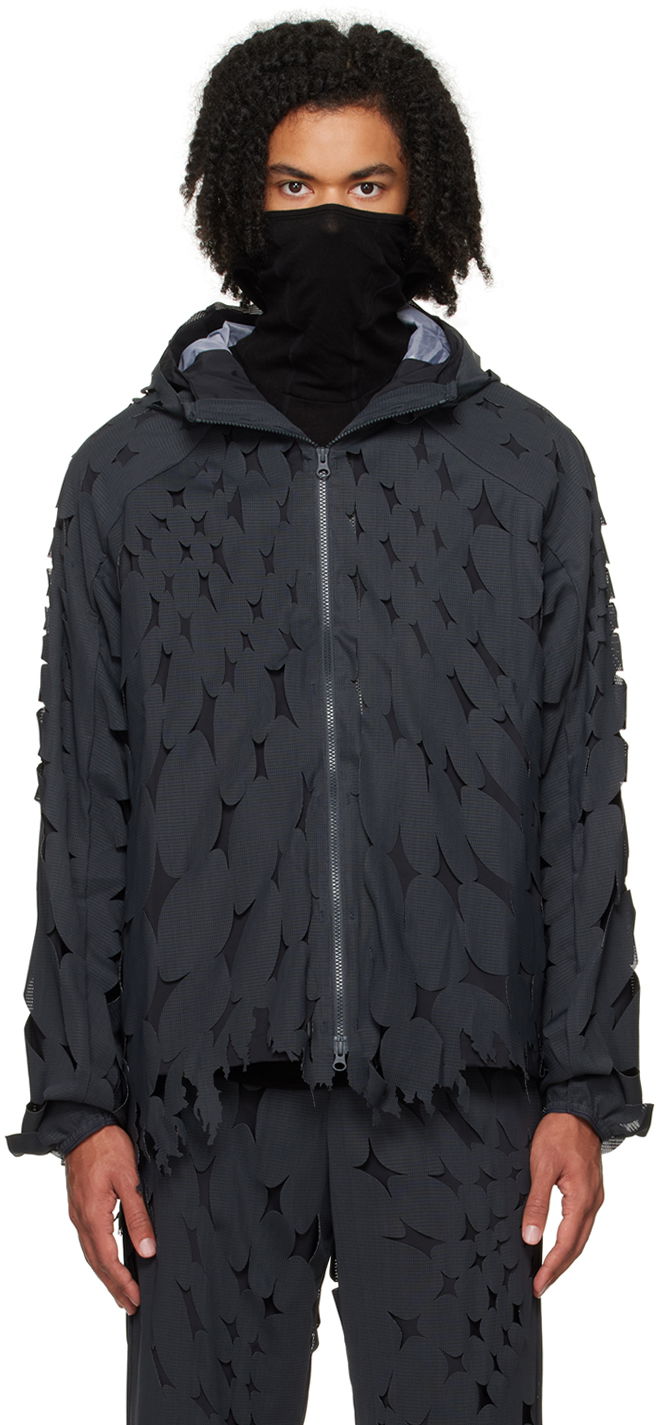Вітровка Post Archive Faction (PAF) Cutout Double Zip-Up Hoodie чорний | 5.1 OTL-B