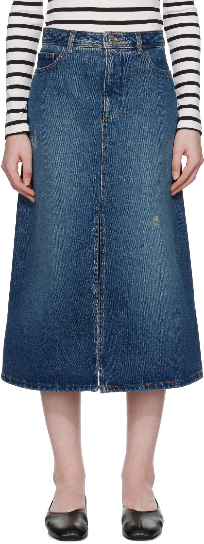 Спідниця A.P.C. Denim Midi Skirt Синій | COHFC-F06423