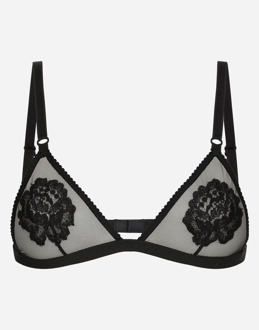 Бюстгальтер Dolce & Gabbana Dolce & Gabbana Floral Lace Triangle Bralette чорний | O1G24TONQ79N0000