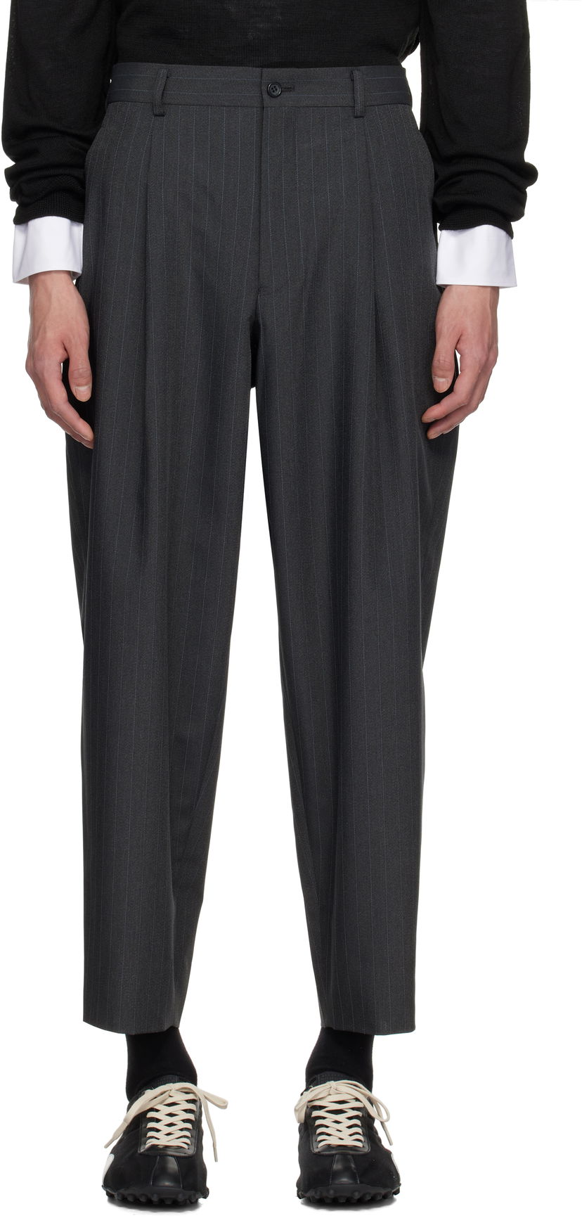 Штани Comme des Garçons Homme Deux Pinstripe Trousers Сірий | DO-P022-051