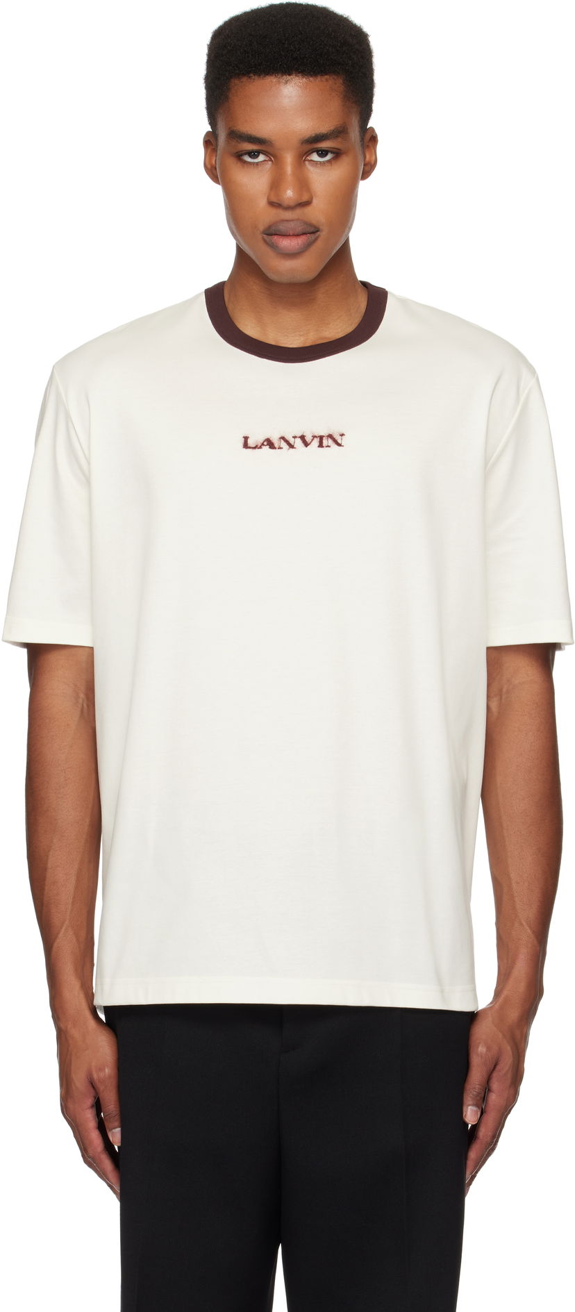 Футболка LANVIN Lanvin Mohair Logo T-Shirt білий | RM-TS0032-J154-H24