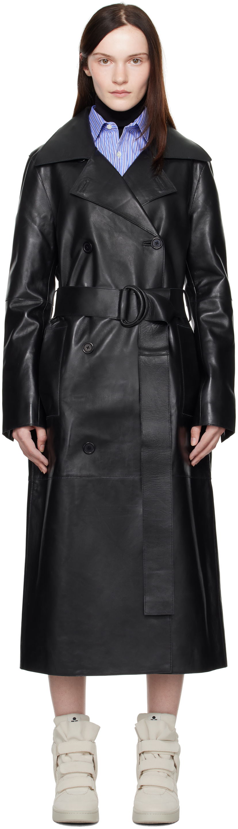 Тренчкот STAND STUDIO Stand Studio Paris Leather Trench Coat чорний | 61538-7840