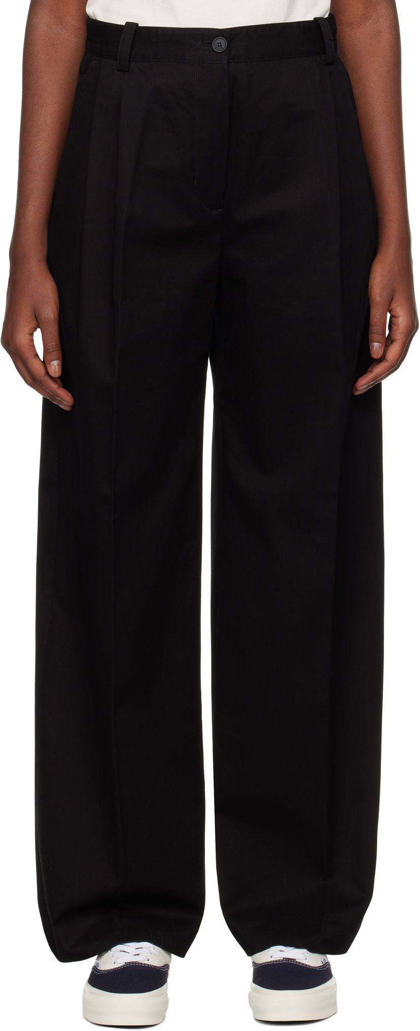 Штани MAISON KITSUNÉ Double Pleated Trousers чорний | NW01110WW0122