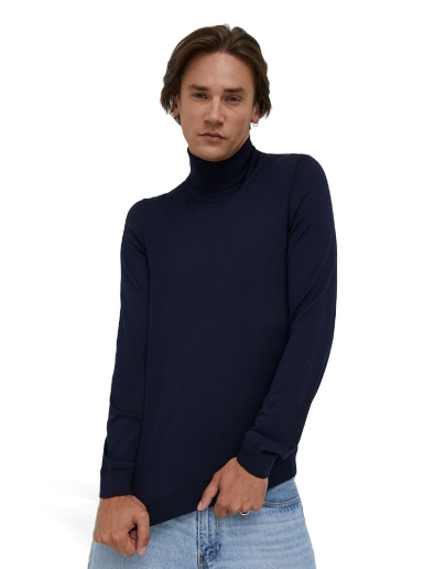 Cветр BOSS Slim-Fit Rollneck Sweater темно-синій | 50468262