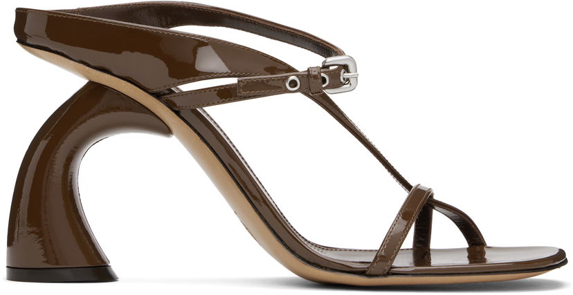Догляд за взуттям Dries Van Noten Dries Van Noten Strappy Sculptural Heeled Sandals Коричневий | WS251-1623-189