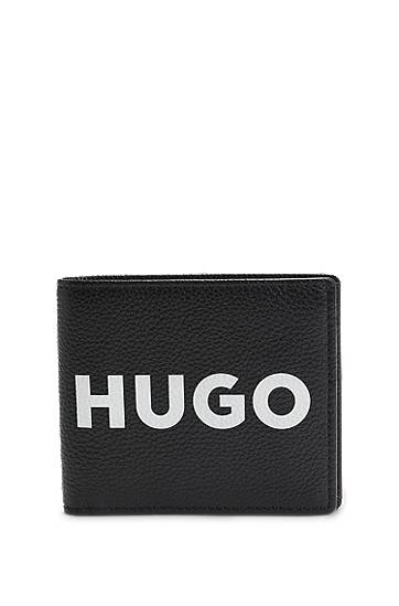 Гаманець BOSS HUGO Grained Leather Wallet with Contrast Logo чорний | 50536039