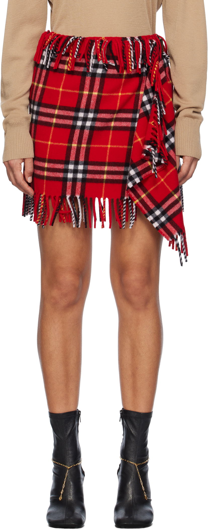 Спідниця Burberry Wool Cashmere Scarf Mini Skirt Червоний | 8099715
