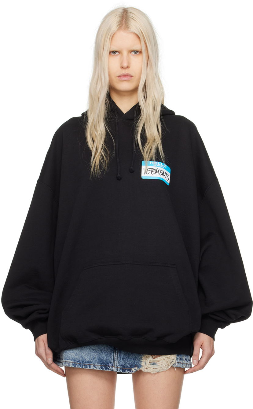 Світшоти VETEMENTS 'My Name Is' Hoodie чорний | UE64HD900B