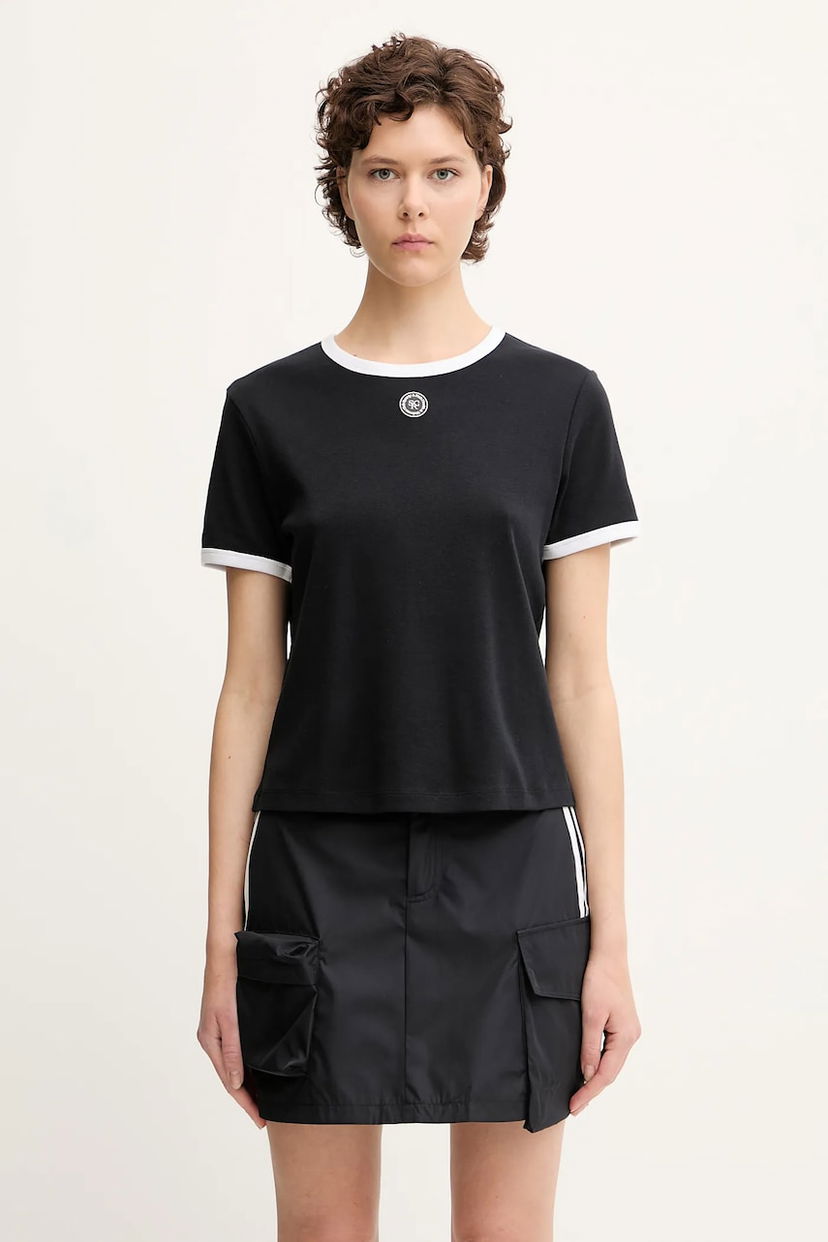 Футболка Sporty & Rich Sporty & Rich Srhwc Ringer T-Shirt чорний | TO081622305BA01
