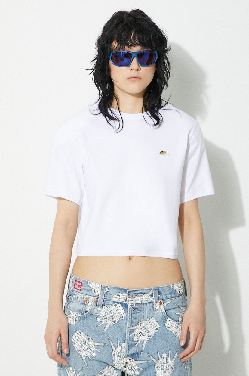 Кроп-топи Fiorucci Fiorucci Angel Patch Padded Cropped T-Shirt білий | M01FPTSH095CJ03WH01
