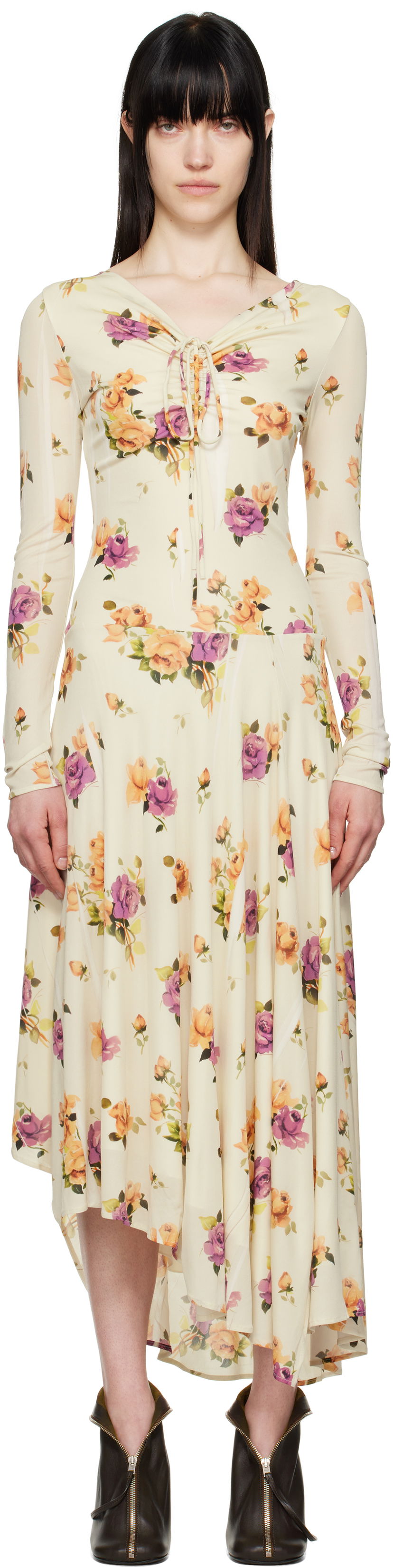 плаття Acne Studios Acne Studios Floral Midi Dress бежевий | A20810-