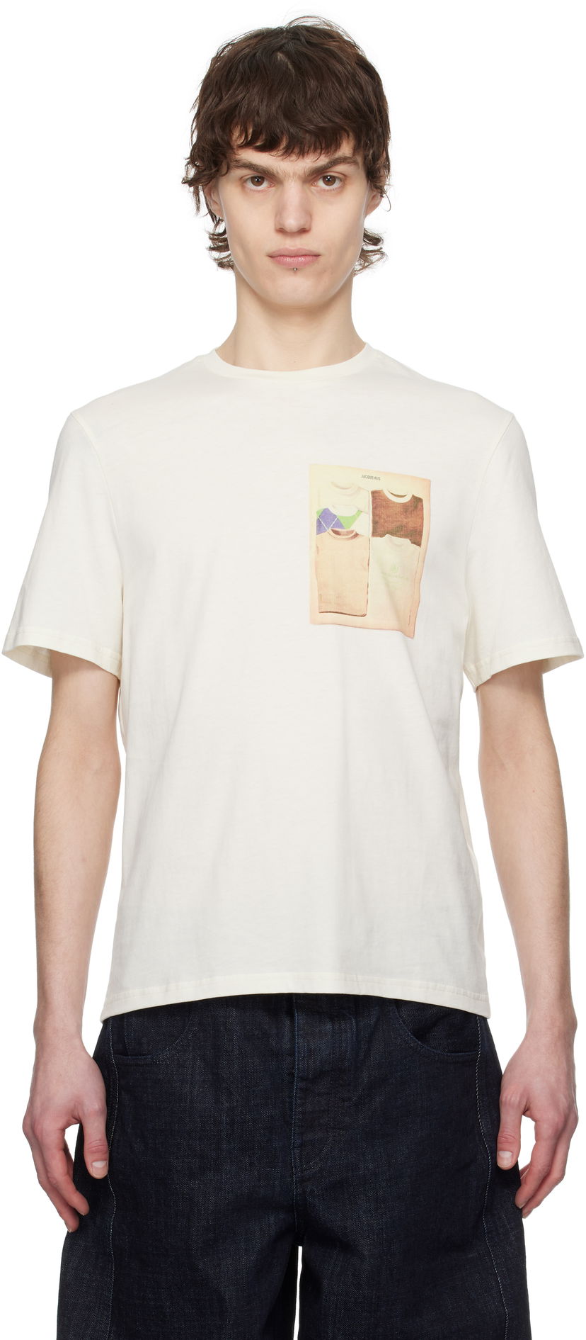 Футболка Jacquemus Jacquemus Vintage Print T-Shirt бежевий | 25E255JS326-2461